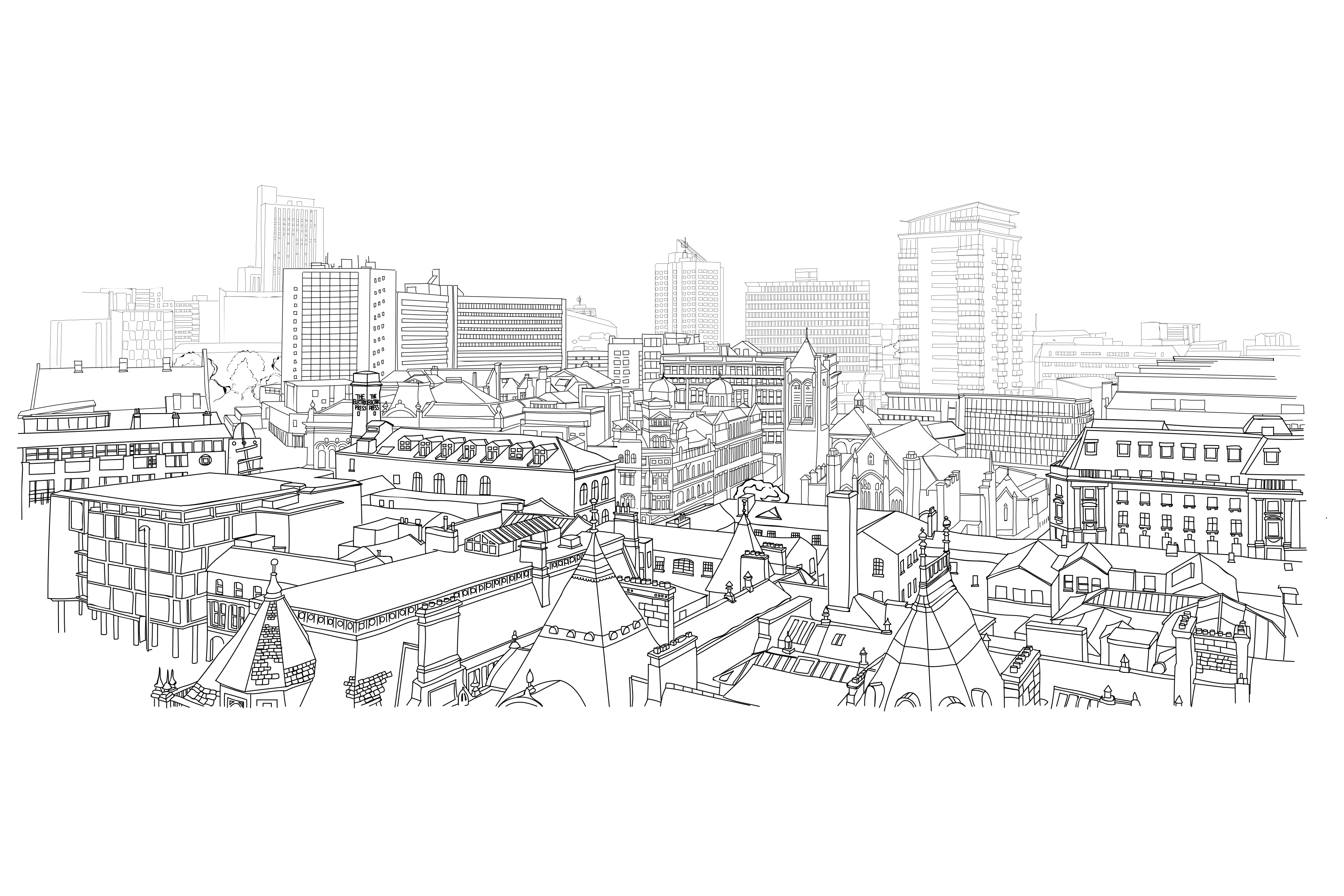 Illustration of Leeds done by Woven illustrator and junior designer, Chloe Greenwood